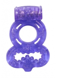Фиолетовое эрекционное кольцо Rings Treadle с подхватом - Lola Games - в Череповце купить с доставкой
