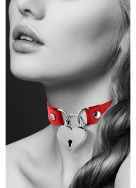 Красный чокер с замком в форме сердца - Bijoux Pour Toi - купить с доставкой в Череповце