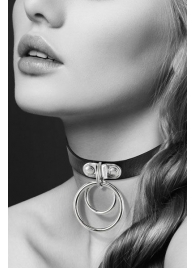 Черный чокер с двумя кольцами - Bijoux Pour Toi - купить с доставкой в Череповце