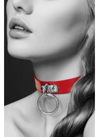 Красный узенький чокер с кольцом - Bijoux Pour Toi - купить с доставкой в Череповце