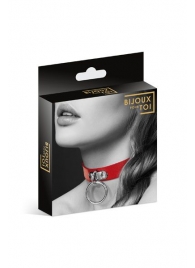 Красный узенький чокер с кольцом - Bijoux Pour Toi - купить с доставкой в Череповце