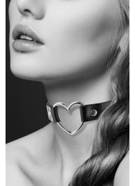 Чёрный чокер с кольцом в форме сердца - Bijoux Pour Toi - купить с доставкой в Череповце