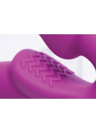 Ярко-розовый безремневой вибрострапон Evoke Vibrating Strapless Silicone Strap-on Dildo - XR Brands - купить с доставкой в Череповце