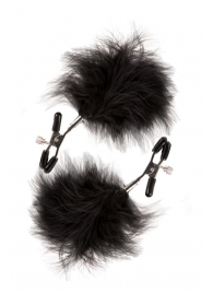 Зажимы для сосков с пухом FEATHERED NIPPLE CLAMPS - Blush Novelties - купить с доставкой в Череповце