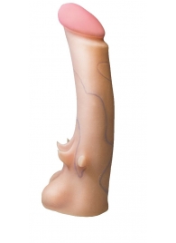 Телесная насадка REAL Standard с усиками на основании - 19 см. - LOVETOY (А-Полимер) - купить с доставкой в Череповце