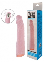 Телесная насадка с вибрацией Sex Expert - 18 см. - Sex Expert - в Череповце купить с доставкой