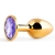 Золотистая анальная пробка с фиолетовым стразом - 7,2 см. - Anal Jewelry Plug - купить с доставкой в Череповце