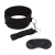 Черный ошейник с длинным поводком Collar and Leash Set - Lux Fetish - купить с доставкой в Череповце