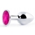 Серебристая анальная пробка с малиновым кристаллом - 7,2 см. - Anal Jewelry Plug - купить с доставкой в Череповце