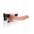 Телесный полый страпон с вибрацией Vibrating Hollow Strap-On with Balls - 24 см. - Pipedream - купить с доставкой в Череповце