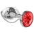 Большая серебристая анальная пробка Diamond Red Sparkle Large с красным кристаллом - 8 см. - Lola Games - купить с доставкой в Череповце