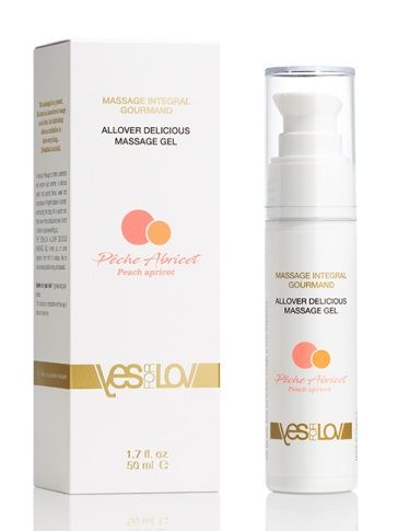 Универсальный массажный гель-смазка Allover Delicious Massage Gel с ароматом персика и аброкоса - 50 мл. - YESforLOV - купить с доставкой в Череповце