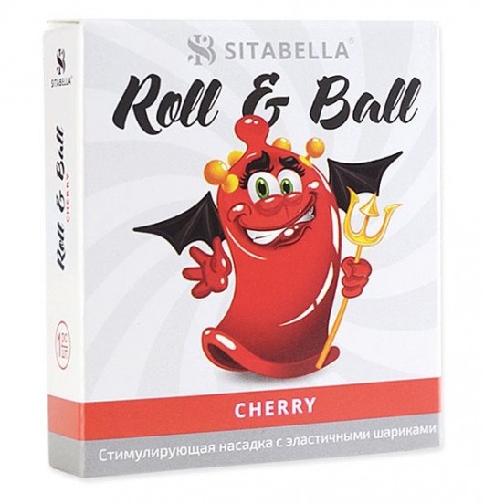 Стимулирующий презерватив-насадка Roll   Ball Cherry - Sitabella - купить с доставкой в Череповце