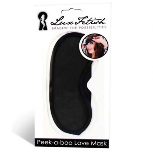 Черная маска на глаза Peek-a-Boo - Lux Fetish - купить с доставкой в Череповце