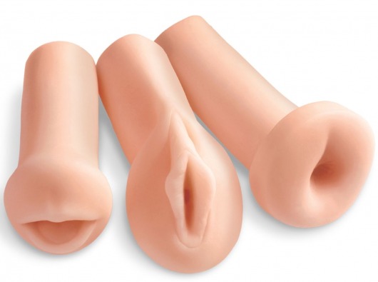 Комплект из 3 мастурбаторов All 3 Holes: вагина, анус, ротик - Pipedream - в Череповце купить с доставкой