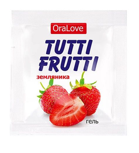 Пробник гель-смазки Tutti-frutti с земляничным вкусом - 4 гр. - Биоритм - купить с доставкой в Череповце