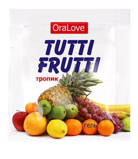 Пробник гель-смазки Tutti-frutti со вкусом тропических фруктов - 4 гр. - Биоритм - купить с доставкой в Череповце