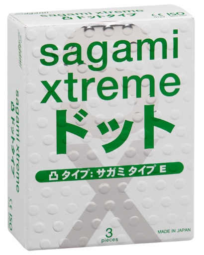 Презервативы Sagami Xtreme SUPER DOTS с точками - 3 шт. - Sagami - купить с доставкой в Череповце