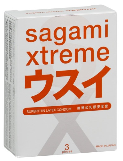 Ультратонкие презервативы Sagami Xtreme SUPERTHIN - 3 шт. - Sagami - купить с доставкой в Череповце