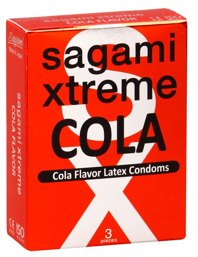 Ароматизированные презервативы Sagami Xtreme COLA - 3 шт. - Sagami - купить с доставкой в Череповце