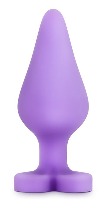 Фиолетовая анальная пробка Naughty Candy Heart Do Me Now - 8,9 см. - Blush Novelties - купить с доставкой в Череповце