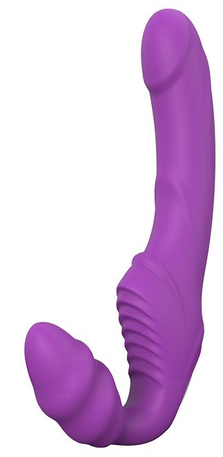 Фиолетовый безремневой вибрострапон DOUBLE DIPPER - Dream Toys - купить с доставкой в Череповце