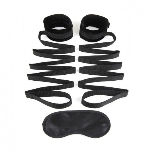 Чёрные манжеты для фиксации на кровати Bondage Bed Strap - Lux Fetish - купить с доставкой в Череповце
