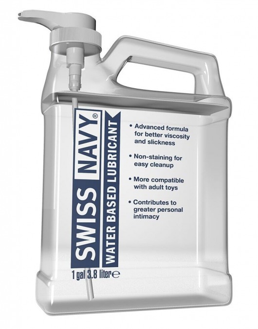 Канистра лубриканта Swiss Navy Water Based Lube на водной основе - 3,8 л. - Swiss navy - купить с доставкой в Череповце