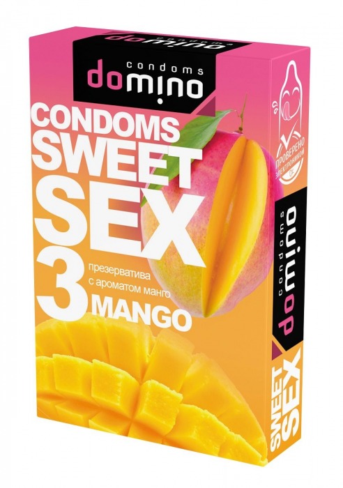 Презервативы для орального секса DOMINO Sweet Sex с ароматом манго - 3 шт. - Domino - купить с доставкой в Череповце