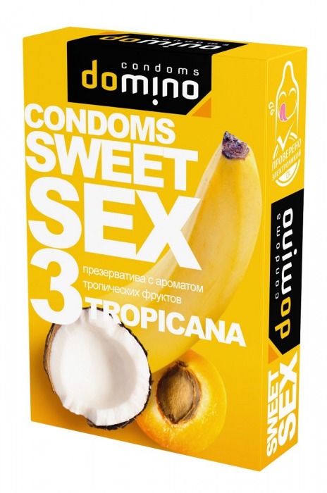 Презервативы для орального секса DOMINO Sweet Sex с ароматом тропических фруктов - 3 шт. - Domino - купить с доставкой в Череповце