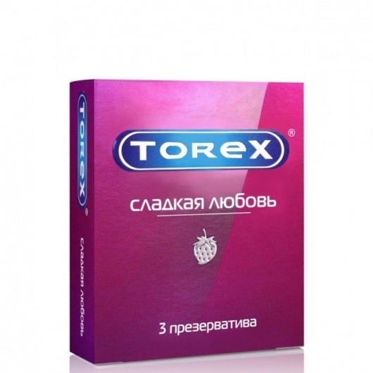 Презервативы Torex  Сладкая любовь  с ароматом клубники - 3 шт. - Torex - купить с доставкой в Череповце