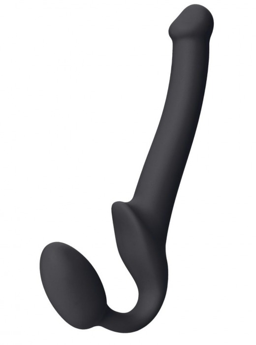 Черный безремневой страпон Silicone Bendable Strap-On S - Strap-on-me - купить с доставкой в Череповце