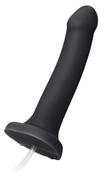 Черный фаллос с имитацией эякуляции Silicon Cum Dildo L - 19,6 см. - Strap-on-me - купить с доставкой в Череповце