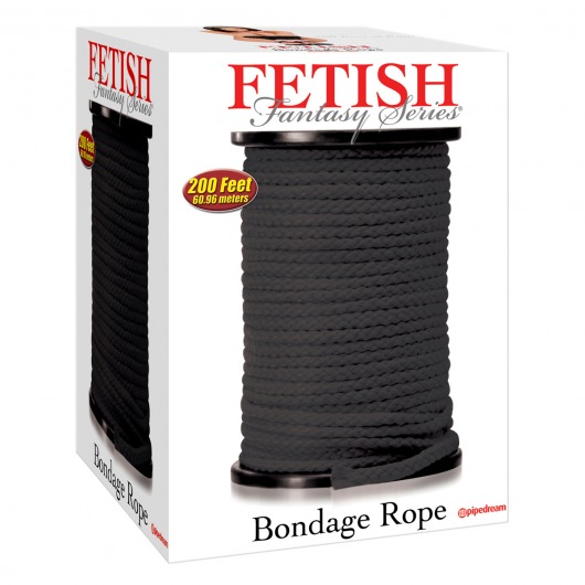 Черная веревка для связывания Bondage Rope - 60,9 м. - Pipedream - купить с доставкой в Череповце