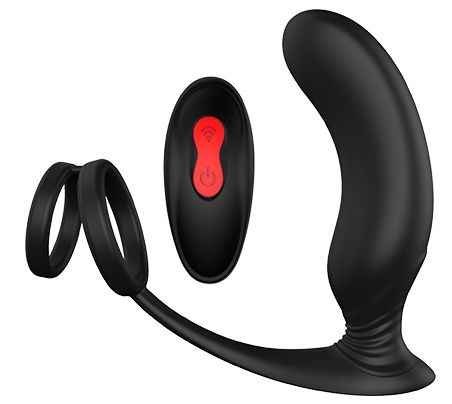 Черный массажер простаты REMOTE P-PLEASER - Dream Toys - в Череповце купить с доставкой