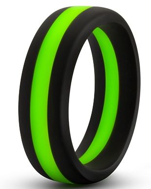 Черно-зеленое эрекционное кольцо Silicone Go Pro Cock Ring - Blush Novelties - в Череповце купить с доставкой
