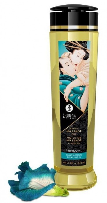 Массажное масло Sensual с цветочным ароматом - 240 мл. - Shunga - купить с доставкой в Череповце