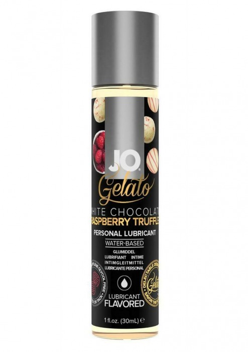 Лубрикант с ароматом трюфелей из белого шоколада и малины JO GELATO WHITE CHOCOLATE RASPBERRY TRUFFLE - 30 мл. - System JO - купить с доставкой в Череповце