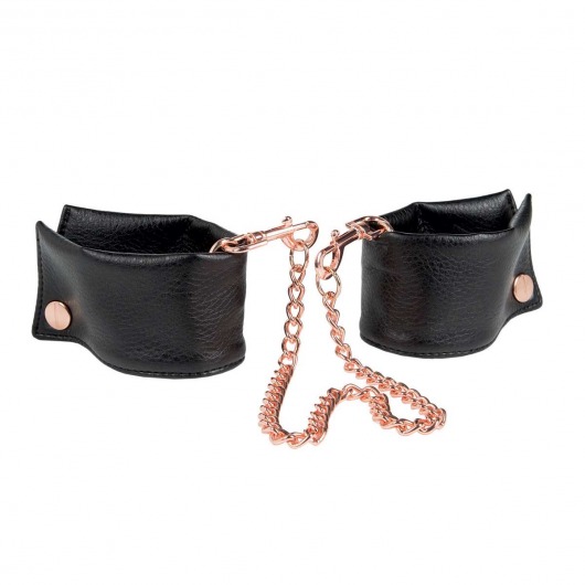 Черные мягкие наручники Entice French Cuffs с цепью - California Exotic Novelties - купить с доставкой в Череповце
