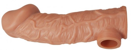 Телесная насадка на фаллос с отверстием для мошонки EXTREME SLEEVE - 17,6 см. - KOKOS - в Череповце купить с доставкой