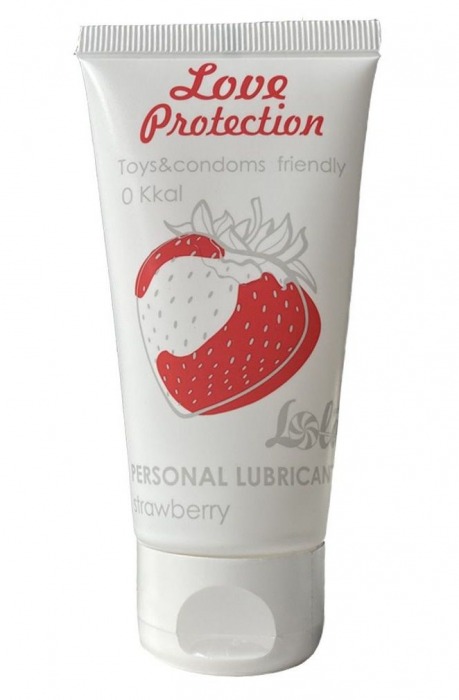 Лубрикант на водной основе с ароматом малины Love Protection Strawberry - 50 мл. - Lola Games - купить с доставкой в Череповце