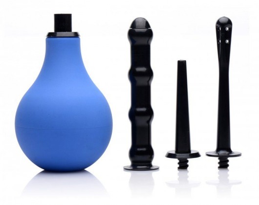 Анальный душ с 3 насадками Premium One-way Valve Anal Douche Set - XR Brands - купить с доставкой в Череповце
