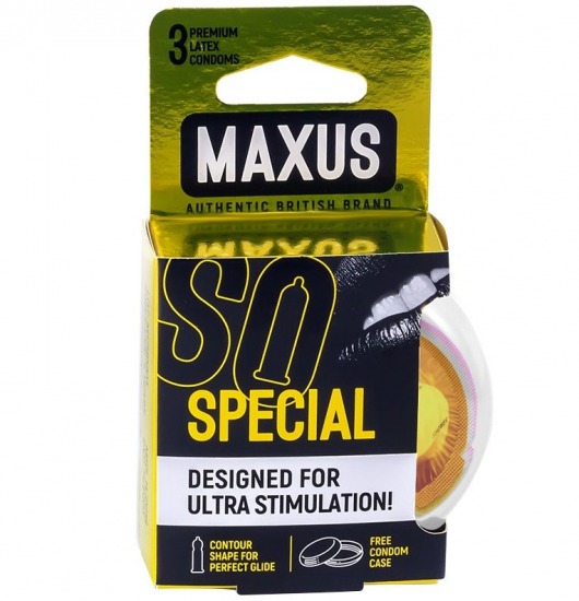 Презервативы с точками и рёбрами в пластиковом кейсе MAXUS Special - 3 шт. - Maxus - купить с доставкой в Череповце