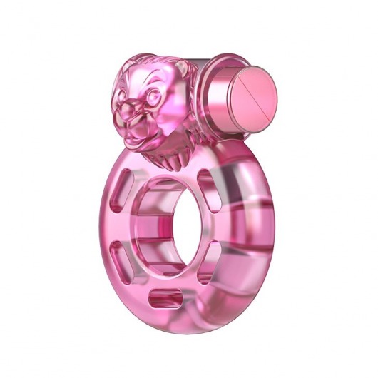 Розовое эрекционное виброкольцо Pink Bear - Baile - в Череповце купить с доставкой