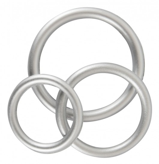 Набор из 3 эрекционных колец под металл Metallic Silicone Cock Ring Set - Orion - в Череповце купить с доставкой