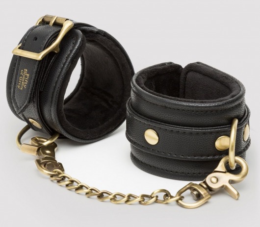 Черные наручники Bound to You Faux Leather Wrist Cuffs - Fifty Shades of Grey - купить с доставкой в Череповце