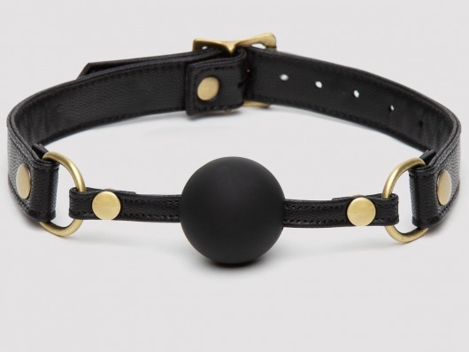 Черный кляп-шар Bound to You Faux Leather Ball Gag - Fifty Shades of Grey - купить с доставкой в Череповце