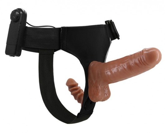 Страпон с вагинальной пробкой и вибрацией Ultra Passionate Harness - 16 см. - Baile - купить с доставкой в Череповце