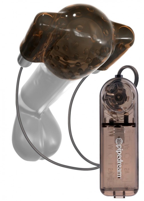 Дымчатый вибростимулятор головки пениса Dual Vibrating Head Teaser - Pipedream - в Череповце купить с доставкой