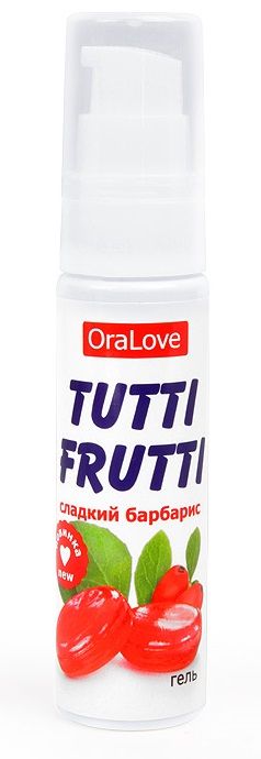 Гель-смазка Tutti-frutti со вкусом барбариса - 30 гр. - Биоритм - купить с доставкой в Череповце